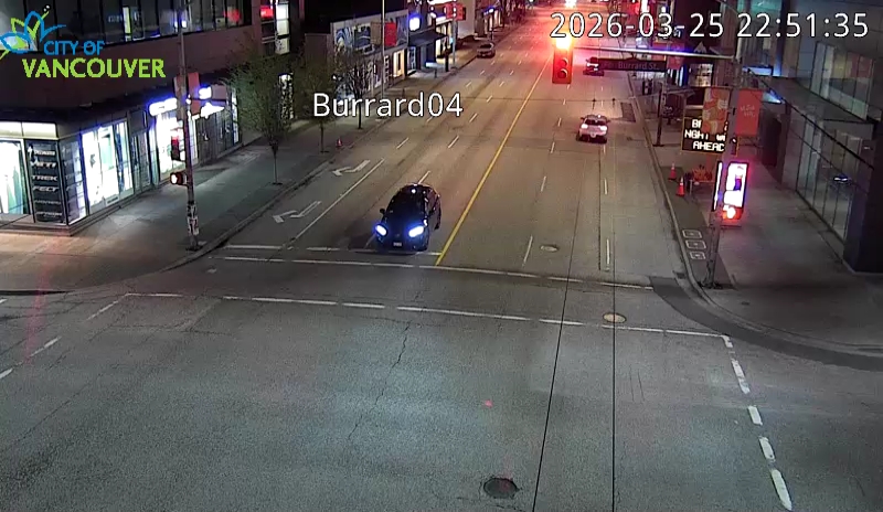 Burrard St & W 4th Ave - East
